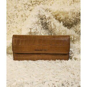 Michael Kors Money Pieces Crocodile-Embossed Leather Flat Wallet